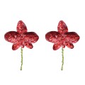 E-6746 New Trending Exaggerated Personality Red White Alloy Oil Dropping Flower Earrings for Women