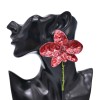 E-6746 New Trending Exaggerated Personality Red White Alloy Oil Dropping Flower Earrings for Women