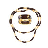 N-8359 B-1337 Gold Brown Alloy Necklace Bracelet Jewelry Set 2 PC Statement Jewelry Set for Girls Women Party