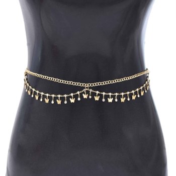 N-8374 Butterfly Pendant Women Body Jewelry Simple Alloy Statement Wasit Chains