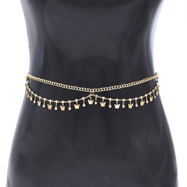 N-8374 Butterfly Pendant Women Body Jewelry Simple Alloy Statement Wasit Chains