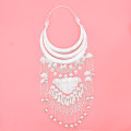 N-8373 New Ethnic Style Miao Silver Multi layered Pendant Necklace