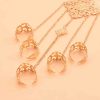 B-1340 Gold Silver Indian Dance Fingertip Metal Hollow Long Chain Pull Finger Bracelet