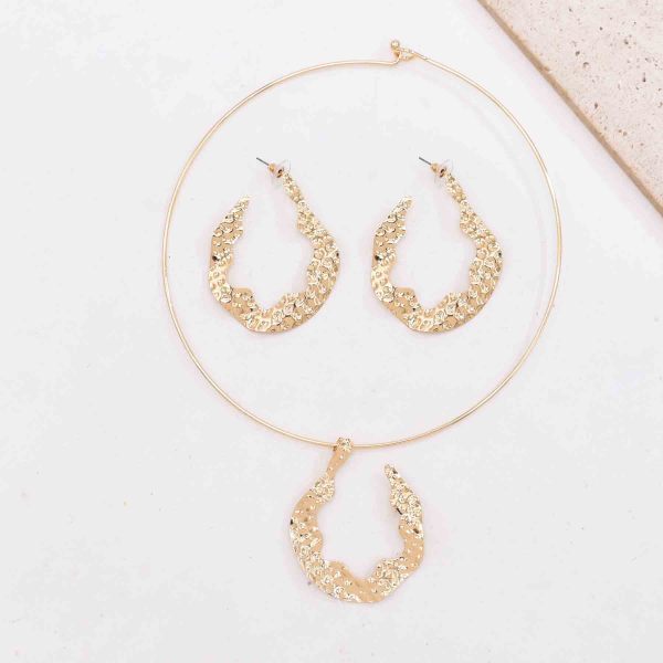 N-8375 Fashion Golden Baroque Necklace Earrings jewelry Set for Women Party