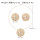 N-8376 Fashion Minimalist Round Gold Aloy Irregular Embossed Pattern Collar Necklace Earrings Jewelry Sets