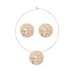 N-8376 Fashion Minimalist Round Gold Aloy Irregular Embossed Pattern Collar Necklace Earrings Jewelry Sets