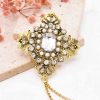 P-0544 Vintage Retro Golden Pearl Brooch for Women Party Dance Jewelry Accessories