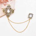 P-0544 Vintage Retro Golden Pearl Brooch for Women Party Dance Jewelry Accessories
