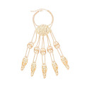 B-1347 Gold/Silver Ethnic Indian Alloy Skeleton Dance Fingertip Metal Hollow Long Chain Pull Finger Bracelet