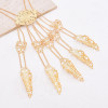 B-1347 Gold/Silver Ethnic Indian Alloy Skeleton Dance Fingertip Metal Hollow Long Chain Pull Finger Bracelet