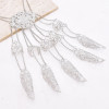 B-1347 Gold/Silver Ethnic Indian Alloy Skeleton Dance Fingertip Metal Hollow Long Chain Pull Finger Bracelet