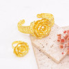 B-1344 B-1345 New Bohemia style gold hollow flower ring bracelet set