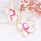 E-6750  New summer flowers with embedded pearl earrings