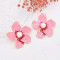 E-6750  New summer flowers with embedded pearl earrings