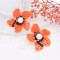 E-6750  New summer flowers with embedded pearl earrings