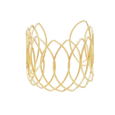 Simple Gold Geometric Open Bracelet Fashion Punk Arm Bracelet Jewelry