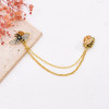 P-0545 Vintage Golden Insect Green Crystal Brooch Party Dance Jewelry Accessories for Girls Women