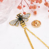 P-0545 Vintage Golden Insect Green Crystal Brooch Party Dance Jewelry Accessories for Girls Women
