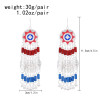 E-6754 Minority style retro long tassel silver plated versatile earrings