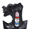 E-6754 Minority style retro long tassel silver plated versatile earrings