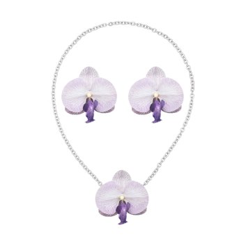 N-8382 E-6756 Flower Women Rope Jewelry Sets Pendant Charms Necklace+Stud Earrrings 2 PC Jewelry Sets
