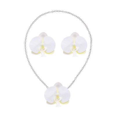 N-8382 E-6756 Flower Women Rope Jewelry Sets Pendant Charms Necklace+Stud Earrrings 2 PC Jewelry Sets