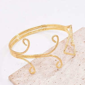 B-1348 Golden/Silver Alloy Fashion Irregular Simple Bracelet Jewelry Gift for Girls Women