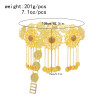 N-8384 Vintage Middle Eastern style hollowed out gold flower coin long tassel waist chain