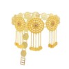 N-8385 Gold 3 Hollow Round Flower Long Chain Coins Tassel Waist Chain Middle Eastern Ethnic Body Jewelry