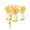 N-8385 Gold 3 Hollow Round Flower Long Chain Coins Tassel Waist Chain Middle Eastern Ethnic Body Jewelry