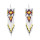 E-6759 Boho Ethnic Silvery Alloy Long Muti-Color Beads Tassel  Dangle Earrings for Girls Women