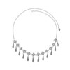 F-1191 Vintage Silver Alloy Water Drop Tassel Forehead headwear Choker Necklace Dual-Purpose