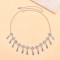 F-1191 Vintage Silver Alloy Water Drop Tassel Forehead headwear Choker Necklace Dual-Purpose