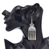 E-6760 Vintage Bohemian Silver Color Women Long Tassel Dangle Earrings