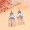 E-6760 Vintage Bohemian Silver Color Women Long Tassel Dangle Earrings
