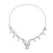 F-1192 Retro Silver Tassel Headpiece Necklace Dual Use