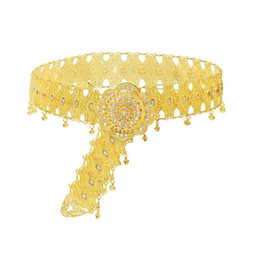 N-8387 Fashion Full Crystal Flower Pattern Waist Belly Chains for Women Dance Party Jewelry Accessories