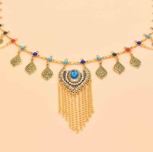 Ethnic Vintage Golden Alloy Coin Tassel Women Waist Belly Chains Jewelry Accessories