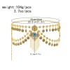 N-8393 Vintage Gold Silver Coin Long Chain Tassel Waist Chain Gypsy Ethnic Body Jewelry