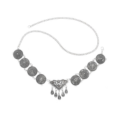 F-1194 Bohemian ethnic retro silver tassel headwear jewelry gift