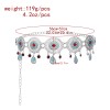 N-8396 Vintage Silver Hollow Flower Acrylic Water Drop Tassel Metal Waist Chain Body Jewelry
