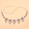 N-8396 Vintage Silver Hollow Flower Acrylic Water Drop Tassel Metal Waist Chain Body Jewelry