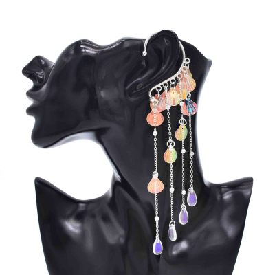 Fairy Bohemian Silver Long Tassel Crystal Earrings Jewelry Accessories