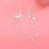 E-6765 Fairy Bohemian Silver Long Tassel Crystal Earrings Jewelry Accessories