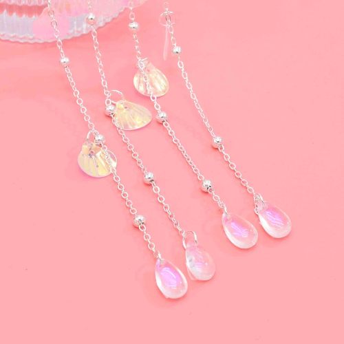 E-6765 Fairy Bohemian Silver Long Tassel Crystal Earrings Jewelry Accessories