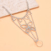 B-1354 Crystal Butterfly Ring Bracelet Set Jewelry Gift for Girls Women