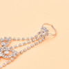 B-1354 Crystal Butterfly Ring Bracelet Set Jewelry Gift for Girls Women