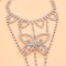 B-1354 Crystal Butterfly Ring Bracelet Set Jewelry Gift for Girls Women