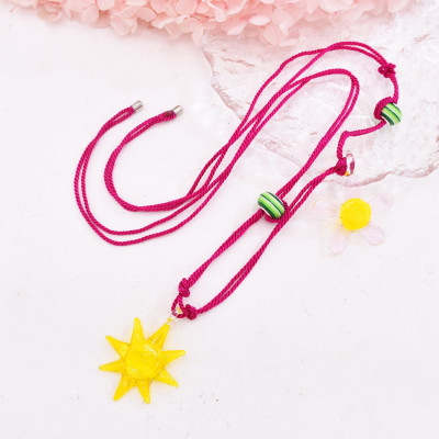 N-8400 E-6767 Ethnic style fresh resin necklace earring set