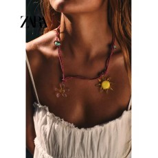 N-8400 E-6767 Ethnic style fresh resin necklace earring set